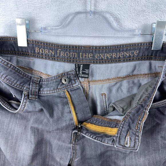 Prana Skinny Jeans Mens Size W32X32L Slim Fit Mid Rise Charcoal Wash Gray - Picture 5 of 13